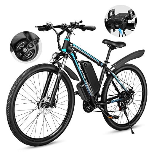 29in Electric Bike for Adults, 750W Ebike 48v 13ah 16ah Electric Mountain Bike 28MPH Cityscape Commuter Bicycle Snow Beach Bike for Men Women, USB Phone Holder&Shimano 21-Speed&&Removable Battery