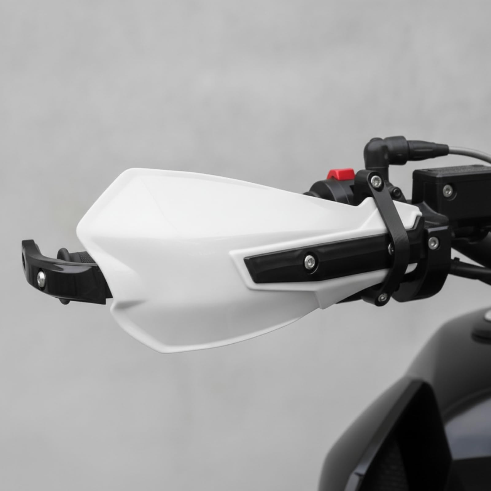 Protège-Mains avec Kit Montage Enveloppant Protège-Mains cyclette Universel Protection pour Motards, Blanc