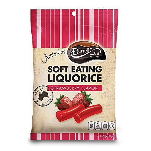 Darrell Lea, Soft Eating Liquorice - Strawberry Flavour 200 Gram - Pack of 4 Cover