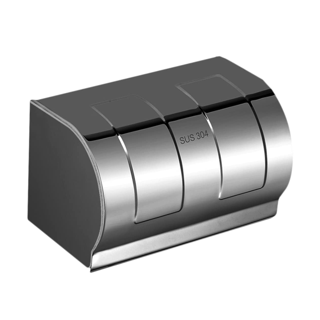 LIFKOME Portarotolo e Contenitore per Carta Igienica da Parete in Acciaio Inox Argento, senza Foratura, Facile da Lavare, per Bagno e Hotel