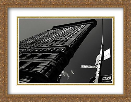 New York City Flatiron Building 2x Matted 36x28 Large Gold Ornate Framed Art Print by The Cityscape Art Print Series