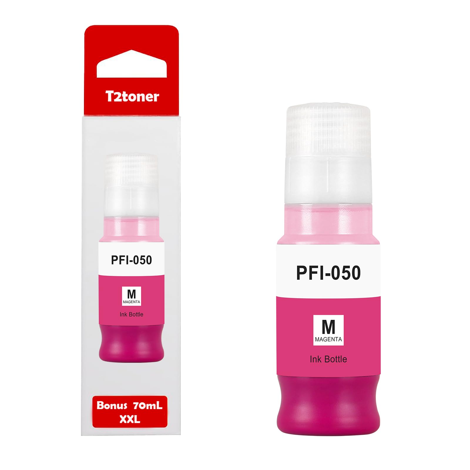 PFI-050 PFI050 Magenta Ink Tank Ultra Replacement for CAN PFI-050M 5700C001 Pigment Ink Tank 70ML Compatible PFI 050 Ink Bottle for ImagePrograf TC-20 TC-20M TC-21 TC-21M Large Format Bottle(1-Pack)