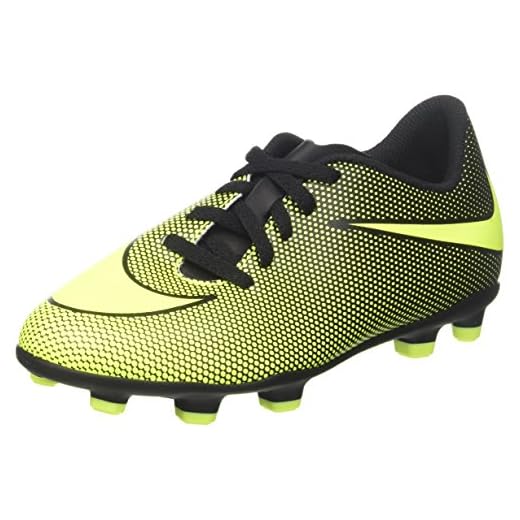 Nike Boy's JR Bravata II FG Soccer Cleats (12 Little Kid M, Black/Volt)