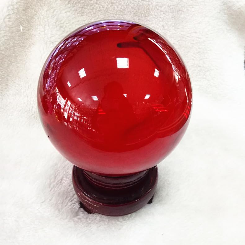 NIBHZ Farbige Kristallkugeln Home Crystal Ornamente Künstliche Glaskugeln kreatives Kristallhandwerk,Rot,110mm