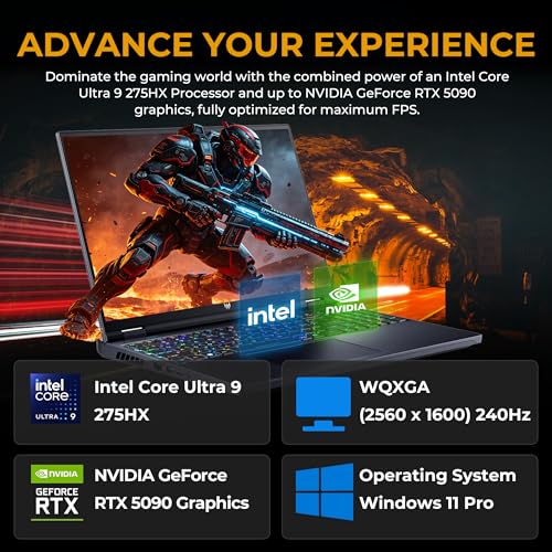 Image of Acer Predator 16 AI 16 inch WQXGA Gaming Laptop, Intel Core Ultra 9-275HX, Geforce RTX 5090, 32GB RAM, 5TB Storage(4TB SSD&1TB Docking Station Set), Per-Key RGB Keyboard, Wi-Fi 7, Win 11 Pro, Black