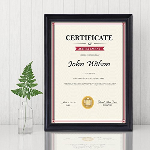 PETAFLOP 8.5x11 Certificate Document Diploma Frame, Simple Black Picture Frame Go with Any Decor Well, 4 Pack