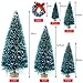 Topbuti 48 Pcs Bottle Brush Trees Mini Christmas Trees Artificial Xmas Trees Sisal Snow Frost Trees Diorama Tree with Wood Base for Christmas Craft Decoration Home DIY Décor