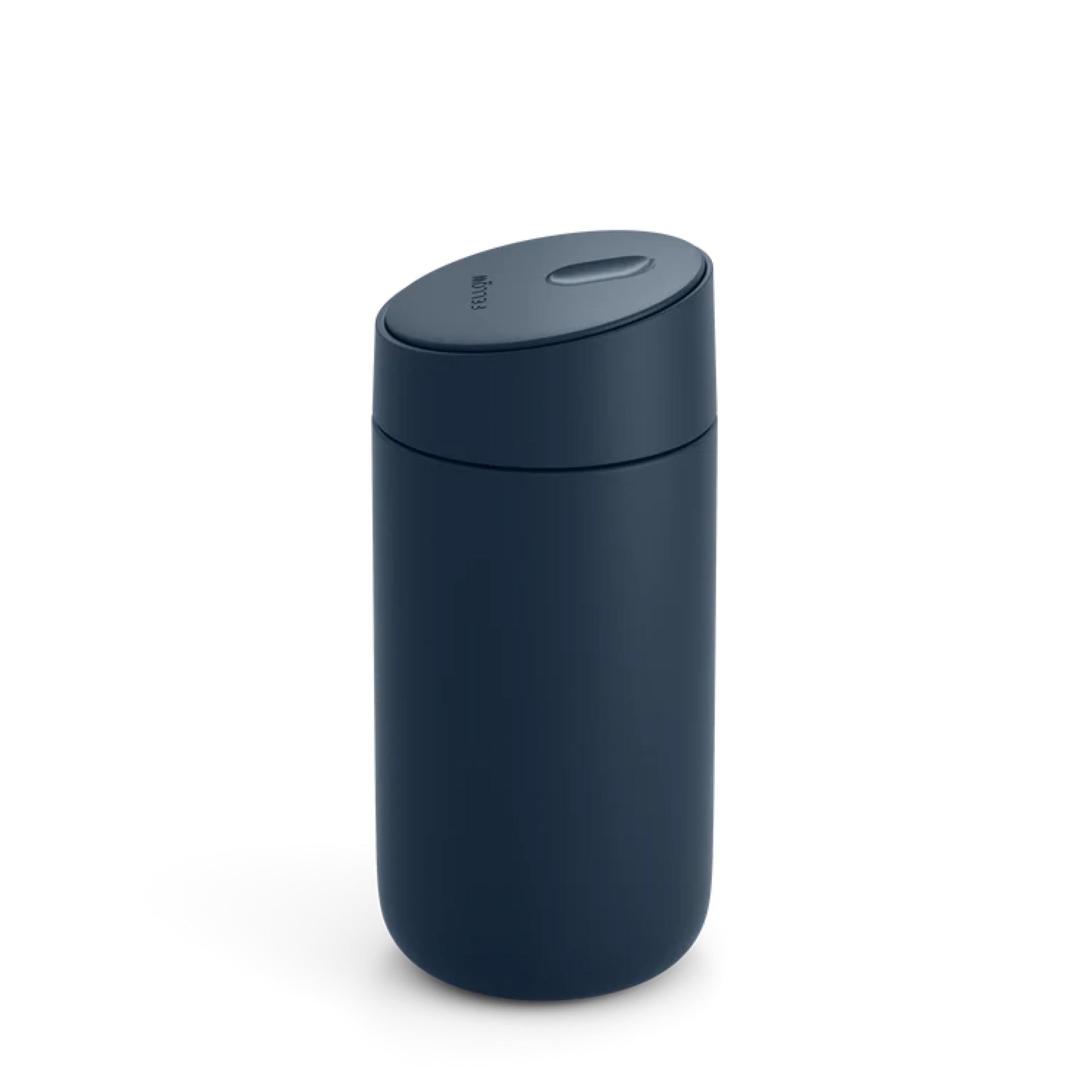 Fellow 12 oz Carter Slide Travel Mug – One-Handed Slide Lid, Vacuum Insulated Stainless Steel Tumbler with Ceramic Interior for Hot and Cold Drinks, Leak-Proof and Dishwasher Safe, Hazy Blue