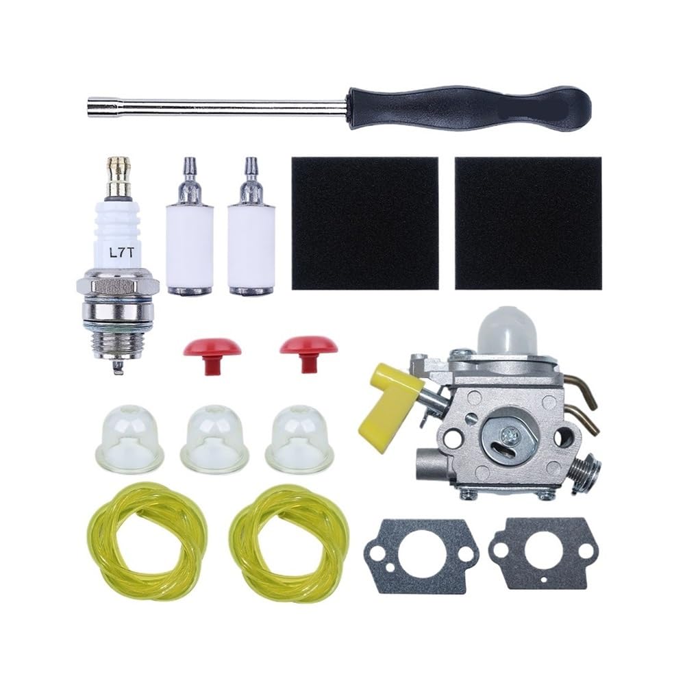 Filtro de aire y combustible compatible with carburador compatible con recortadora de 30 cc y 26 cc. Herramienta de ajuste del carburador.