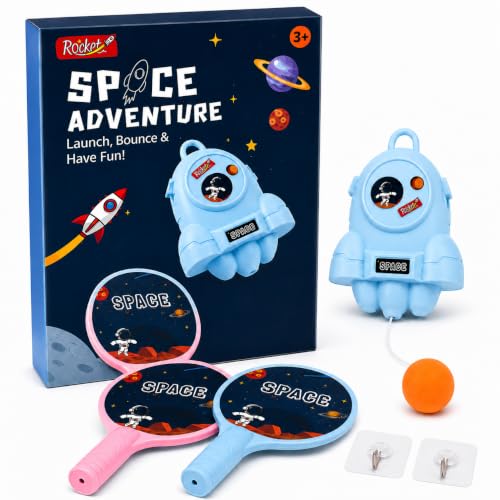 Image of Btop Kids Indoor Sports Toy | Hanging Table Tennis Trainer with Elastic Rebound Ball & 2 Paddles (Multi Colour)