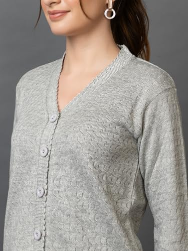 Image of Wear lusso Women Woolen V Neck Casual Wear Stylish Cardigan Sweaters for Winter with Side Pocket | Cozy and Warm Winter Sweater for Girls /Ladies