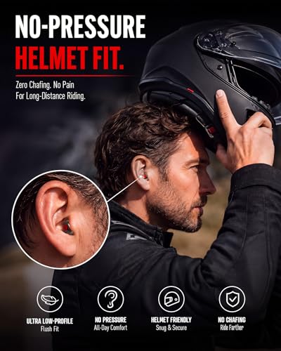 Image of Motorcycle Ear Plugs for Wind Noise Reduction, 2 Pairs Reusable Motorcycle Accessories - Moto Earplugs, Soft Comfortable Hearing Protection for Motorbike, Touring, Racing, Riding - 25dB, Biker Gifts