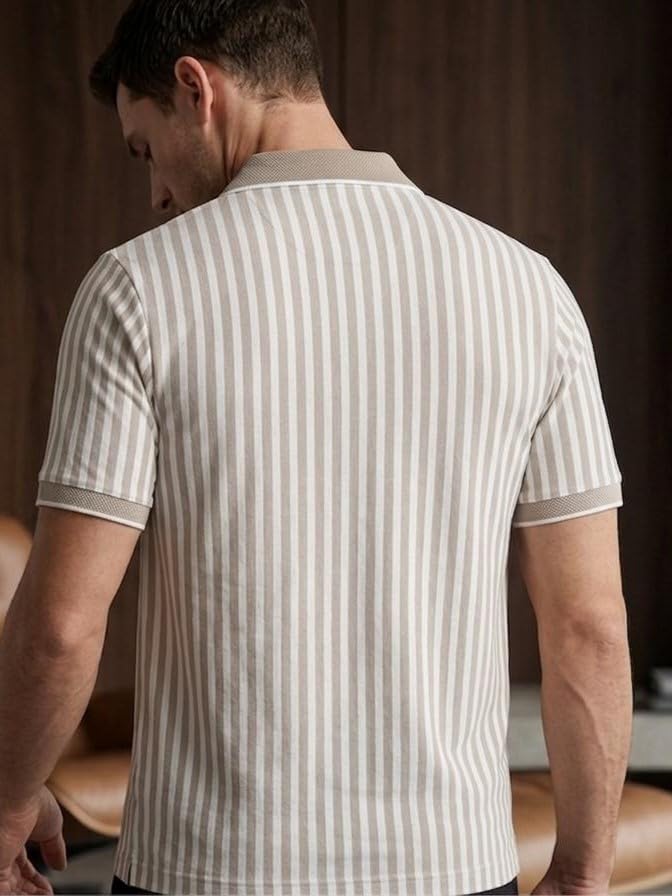 Image of Men Polo Cotton Rich Regular Fit Half Sleeves T-Shirt