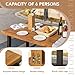 Devoko Home Acacia Wood Dining Table 6-Person Indoor Outdoor Table with Iron Legs, Sandblast Finish, Natural Stained, Rustic Metal, 69 * 33 * 30 inch (Natural)