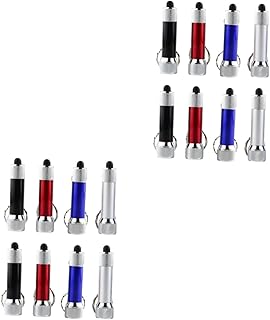 Mini Keychain Torch 16 pcs Ultra Bright Flashlights Aluminium Alloy Keychain Flashlight Mini Portable LED Torch for Camping Hiking (Random Color) Keyring Torch Light