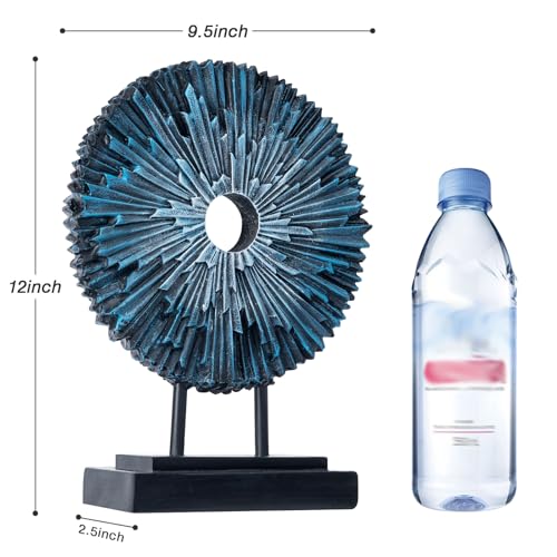 Estatua decorativa moderna abstracta azul y plata miniatura 4