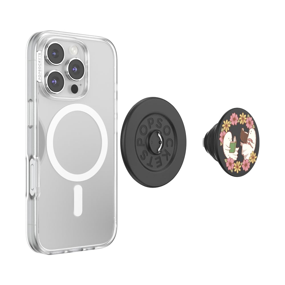 PopSockets Phone Grip for MagSafe with Kickstand, Magnetic Stand, Swappable Top, Secure Hold for iPhone MagSafe Cases, Phone & Tablet Grip - Bookish Besties