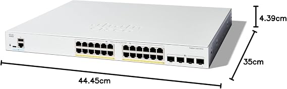 Cisco Catalyst 1300-24FP-4X Managed Switch, 24 Port GE, Full PoE, 4x10GE SFP+, Limited Lifetime Protection (C1300-24FP-4X)