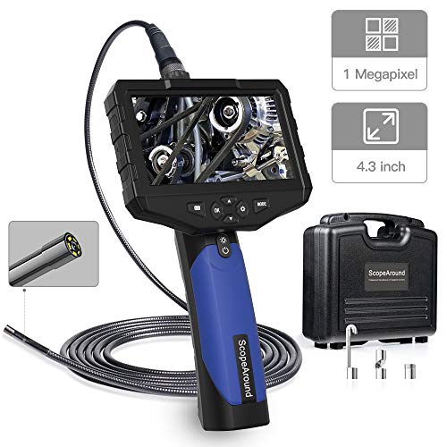 Industrial Endoscope Inspection Camera - ScopeAround 4.3”Screen 1080P HD Waterproof Borescope 5.5mm Inspection