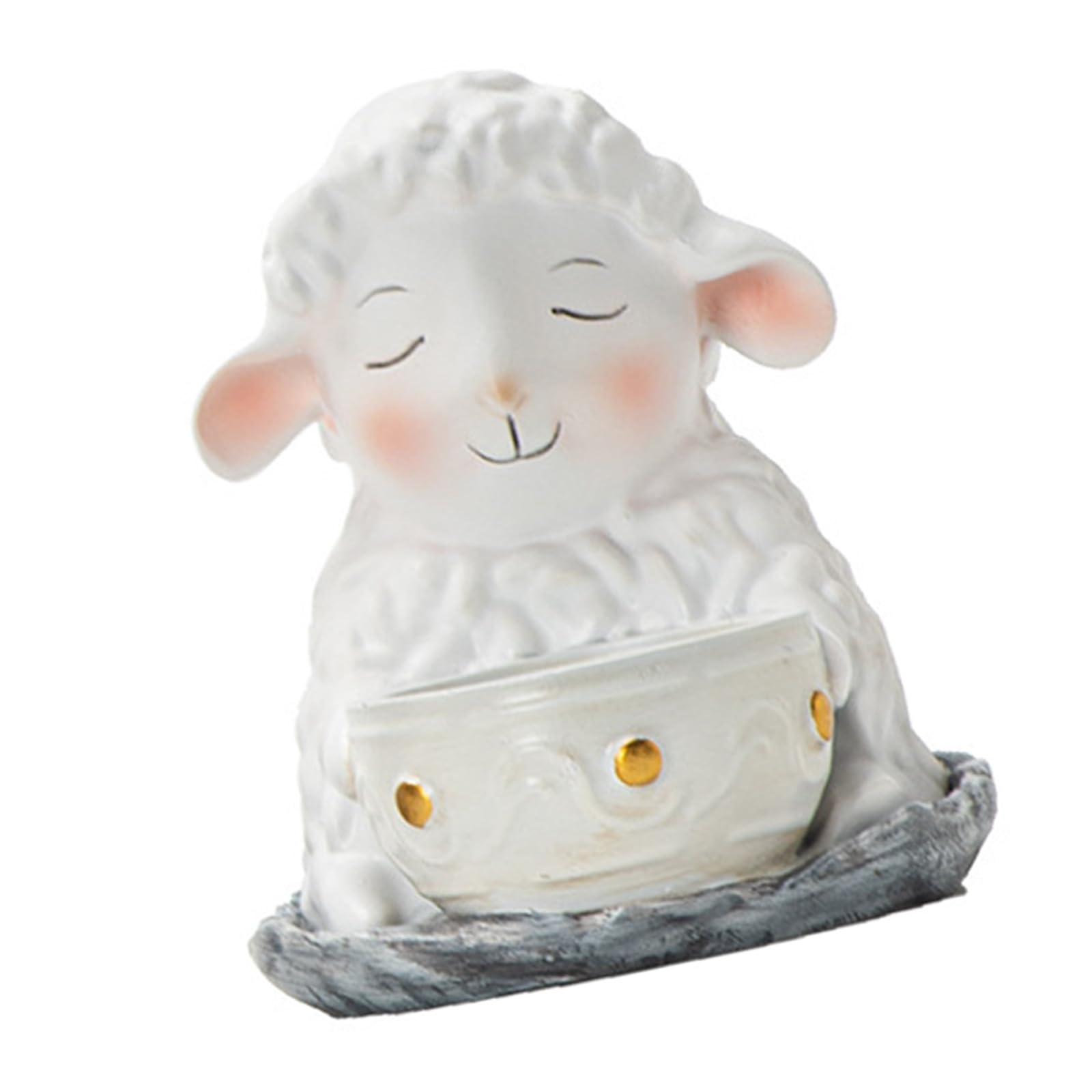 Xjdzineq Festives Lamb Sheep Resins Tealight Holder Stand for Eid Holiday Wedding Tabletop Decoration Home Decors Accent Resins Tealight Holder