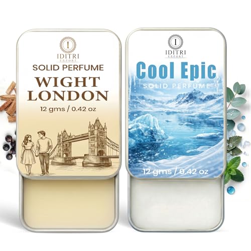 Image of Solid Perfume |wight london&Cool Epic Alcohol Free Wax Perfume Balm, Long Lasting | Pocket Tin 12g, Pack Of 2| Non Greasy Smooth Glide, Travel Friendly Unisex Gifts He Or Her