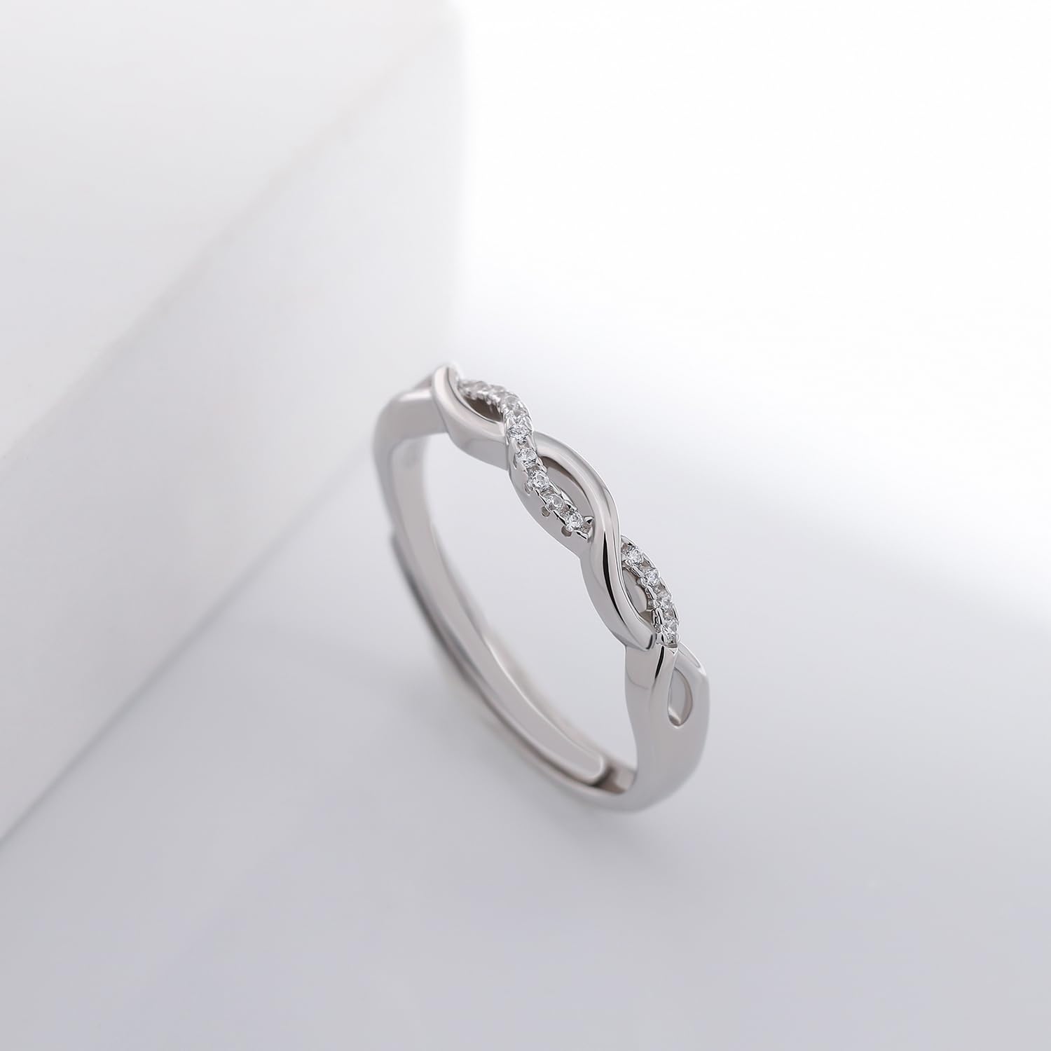 925 Sterling Silber für Frauen, Zirkonia, Versprechen, Eheringe, Daumen, Finger, zierlicher Kleiner Fingerring, größenverstellbar, Gold