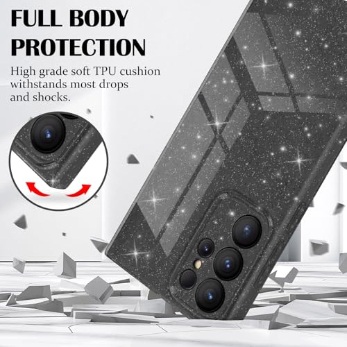 Newseego for Samsung Galaxy S22 Ultra 5G Case, Cute Luxury Sparkle Bling Glitter Case for Women Girls Soft TPU Bumper Anti-Scratch Shockproof Protective Case Cover for Samsung Galaxy S22 Ultra-Gray - image 3