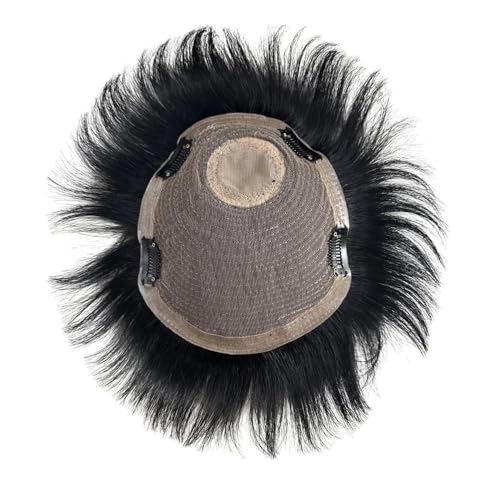 Postiches en cheveux humains pour hommes avec 4 clips taille 20x22cm