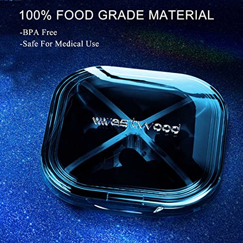 Image of Pill Case, Small Pill Box, SIFISO Travel Pill Container Water-Resistant Portable Vitamin Case Medicine Organizer Box for Purse or Pocket Daily Medication Carry Case with Removable Compartment(Blue)