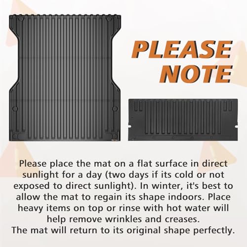 Image of TripleAliners Truck Mat Compatible with 2024-2026 Toyota Tacoma 5FT Accessories, Truck Bed Mat Heavy Duty Custom Fit All Weather Protection TPE Pickup Liner, with Tailgate Mat