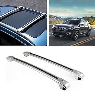 MotorFansClub Roof Rack Luggage Cargo Rack Cross Bars Rail with Key for Jeep