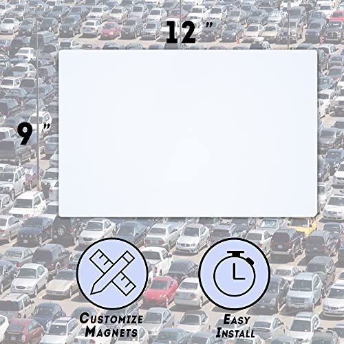 Image of 2 Pack Blank Magnets with Rounded Corners - Display Business Logo, Prevent Car Scratches & Dents (9x12) - Blank Car Magnet Set for Vehicle Marketing