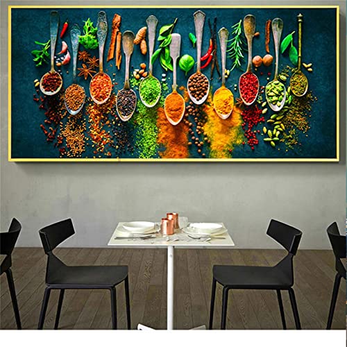Broderie diamant épice de cuisine 90x180cm pour décoration murale