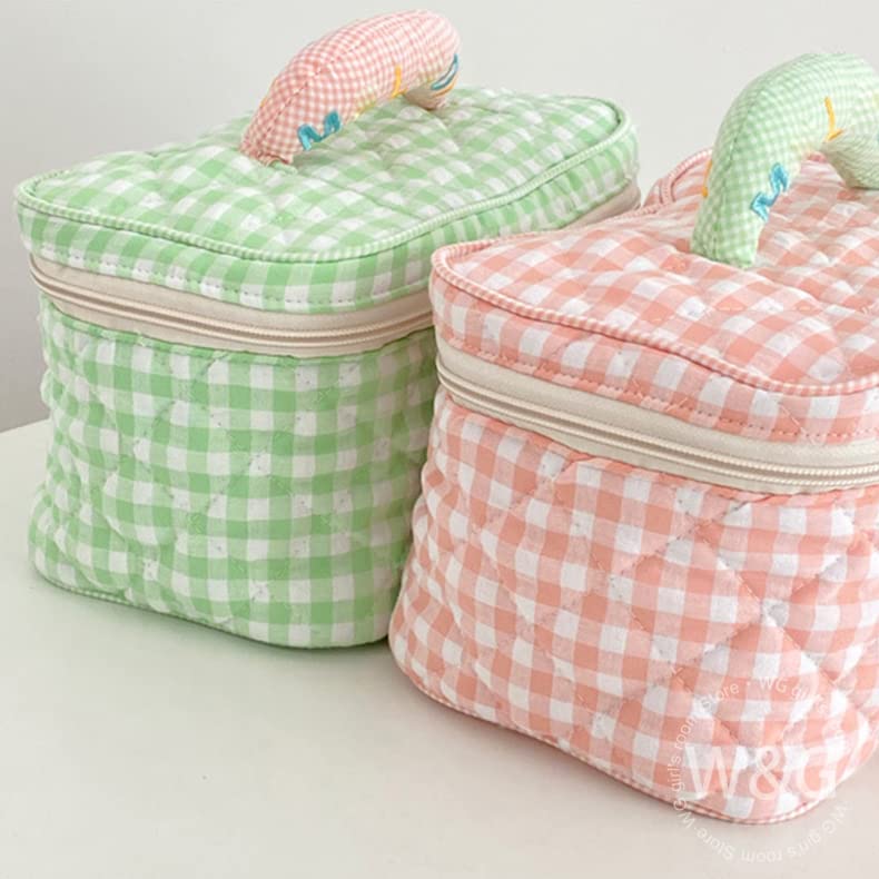 Miniatura 6 de Bolsa de cosméticos kawaii linda bolsa de maquillaje Y2K, accesorios Y2K, bolsa de maquillaje estética, bolsa de cosméticos Y2K para bolso (verde)