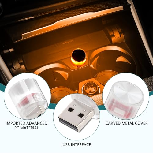 Lámpara LED ambiente interior para auto USB mini miniatura 5