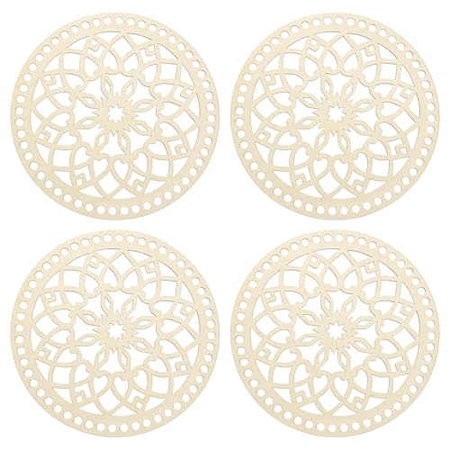 Fond en bois pour sac à crochet rond et fournitures de tissage de panier PATIKIL