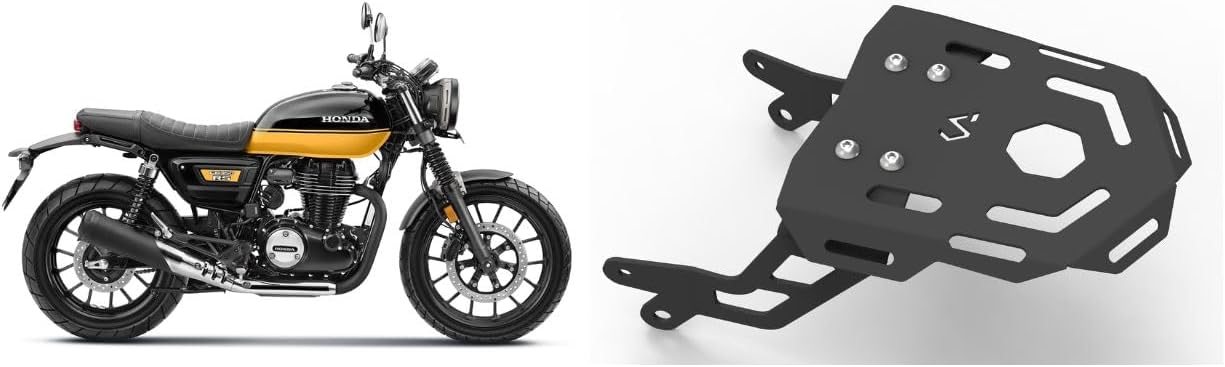 Auto Infinity (Updated) (2 in 1) Compact Luggage Rack Compatible with Honda CB350-RS (Black, Pack of 1)