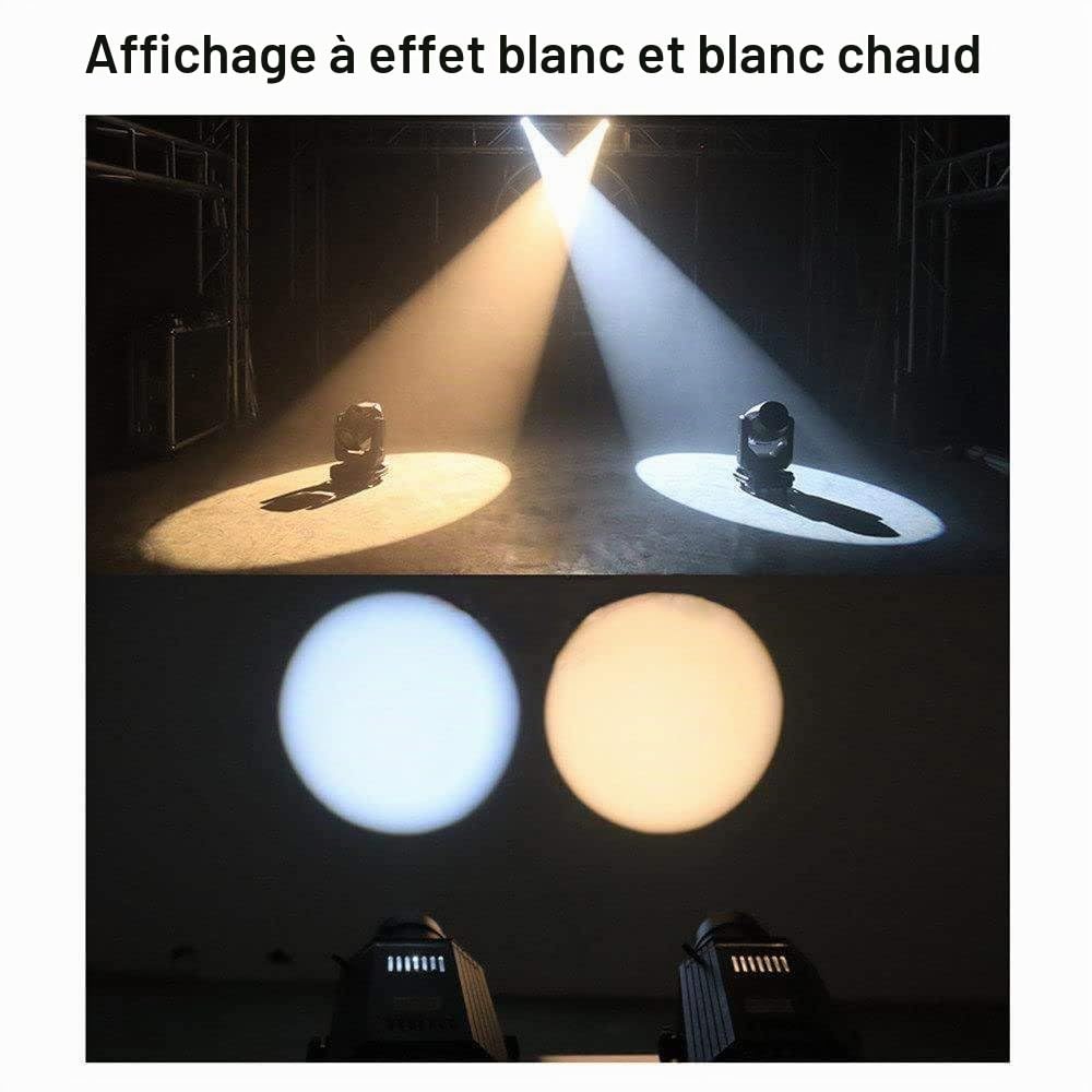 Projecteurs De Scène 50 W (Ouverture Réglable), Projecteur LED Pinspot 4 en 1 (Blanc/Blanc Chaud), Dmx512/Télécommande/Commande Vocale, pour Mariage, Spectacles sur Scène White