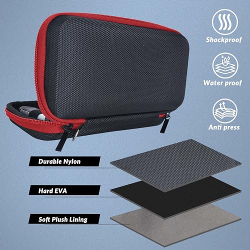 Image of Wolfteeth Storage Case Smell Stash Proof Case Fit King Size Tubes, Battery Pen Holder, Vapor Carrying Pouch, Hard EVA Travel Carrying Bag (Empty Only) Red