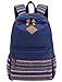 Produktbild Panegy Damen Mädchen Mode Design Rucksack Ethnischen Stil Canvas Rucksäcke Schulrucksack für Schüler Freizeit Outdoor Sport Wanderrucksack - Blau