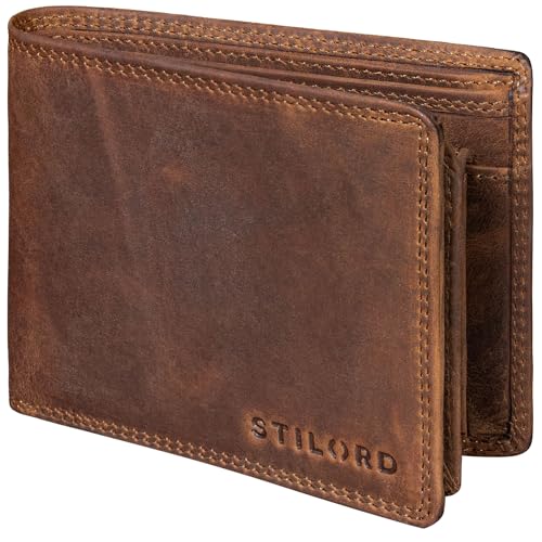 Portefeuille Homme Cuir Véritable Vintage STILORD Grand Format Marron