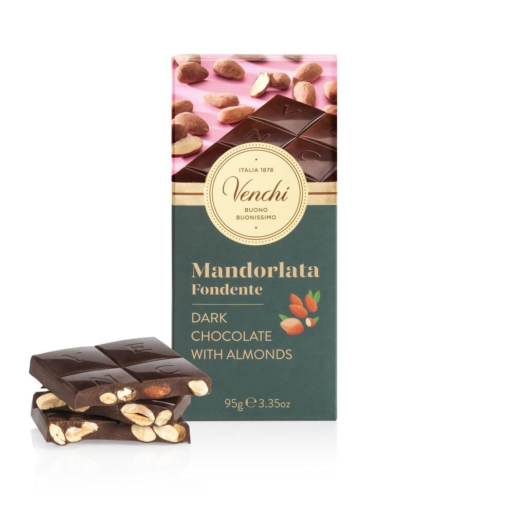 Almond Dark Chocolate Bar, 95g, Gluten-Free, No Colourings and No Preservatives