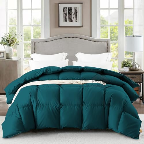 Image of Heavy Winter Comforter King Size 90 inchX106 inch | 600 GSM Fill for Winter Comforter /Rajai /Duvet /Blanket Hotel Luxury Soft Fluffy King Size - Teal Color