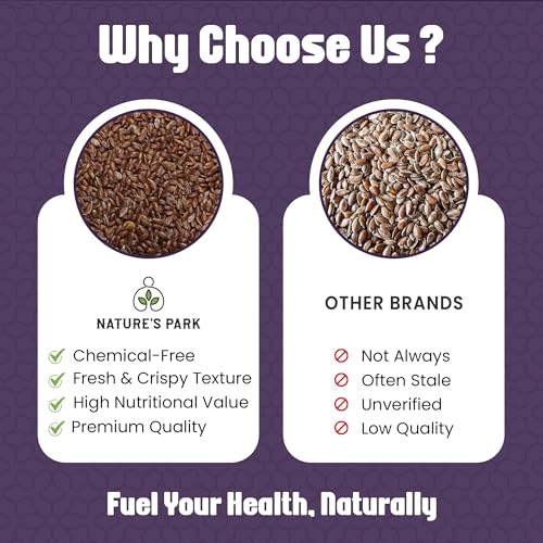 Image of Nature's Park Roasted Flax Seeds 100g - Alsi Seeds for Hair Growth - Rich in Omega 3 Fatty Acids, Magnesium, Phosphorus, Protein, Antioxidants - Source of Iron & Dietary Fibre - Healthy Snacks