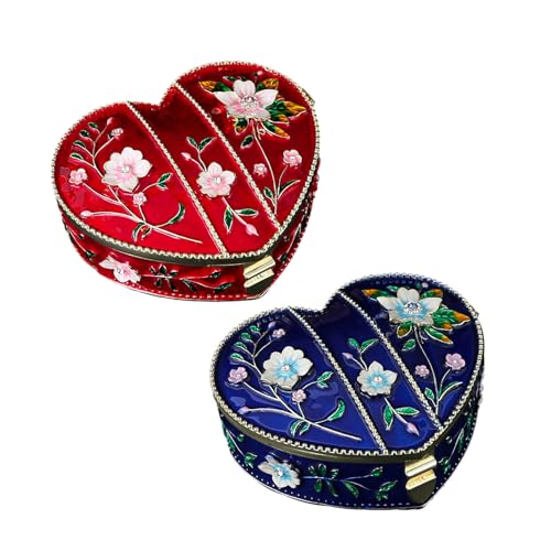 Boîte à bijoux en forme de cœur, le cadeau idéal avec compartiments doux - 8