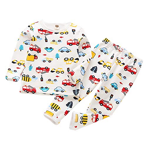 Preisvergleich Produktbild Kinder Zweiteiliger Schlafanzug Tierdruck Nachwäsche Set Oberteil + Hose Pyjama Long Auto 120