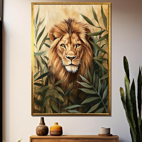 Toile lion de la jungle abstrait pour transformer l'ambiance de votre salon