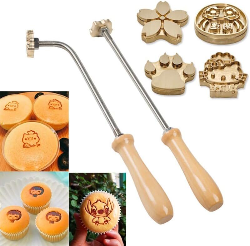 Leather Branding Iron Stamp Cake Logo Custom Design Brass Mold Handle Fire-burning Copper Stamp for Wood Beef Meat BBQ Cookie - (Color: other pattern)