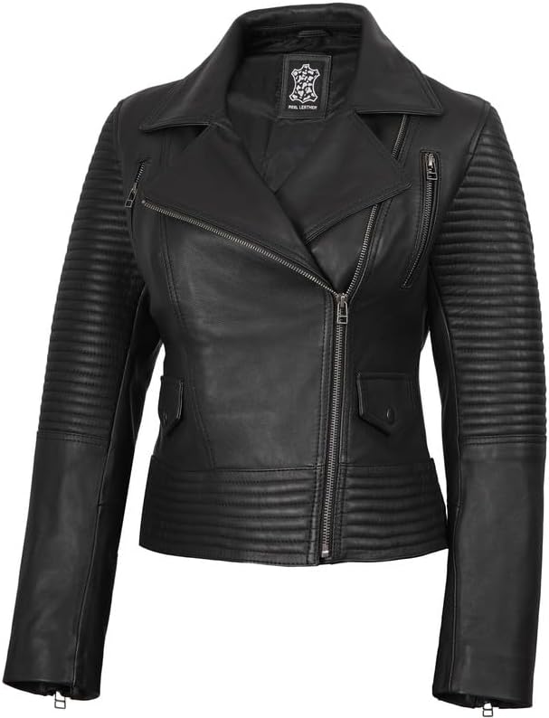 Blingsoul Asymmetrical Lambskin Leather Jacket Women - Stylish Womens Leather Jackets