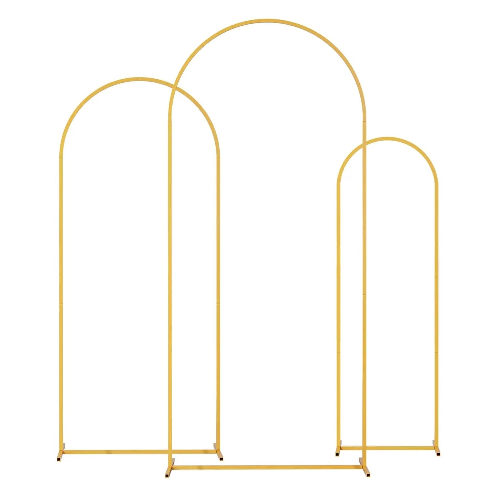 QuxetlRyz Wedding Arch Metal Wedding Arch, Set of 3 Backdrop Stand for , Bridal, Indoor Outdoor Party Decoration(Gold)